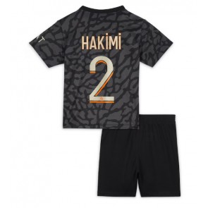 Paris Saint-Germain Achraf Hakimi #2 Tredjeställ Barn 2023-24 Kortärmad (+ Korta byxor)